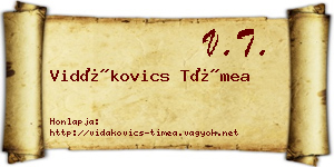 Vidákovics Tímea névjegykártya