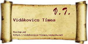 Vidákovics Tímea névjegykártya